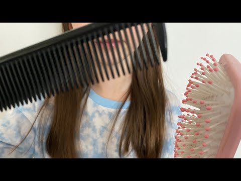 ASMR doing your hair | hair brushing | hair straightening | hair combing