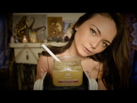 Exfoliating Your Ears {Sugar Scrub, Crackling Candle} ASMR