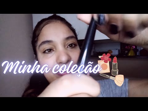 ASMR Relaxe e sinta soninho enquanto mostro minha coleção de maquiagem 💤❤