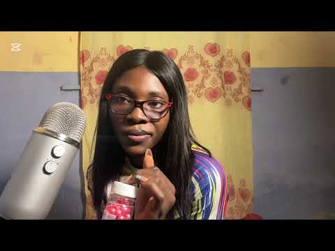 ASMR SCALP MASSAGE IN YOUR FACE, CANDY CHEWING, TAPPING SOUND VERY RELAXING