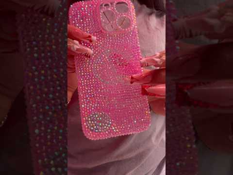 ASMR Tapping on bedazzled phone case ￼