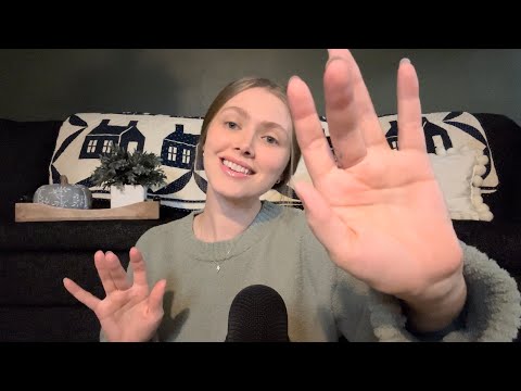 ASMR Hand Movements - Slow & Gentle W/ Mouth Sounds And Tongue Clicking