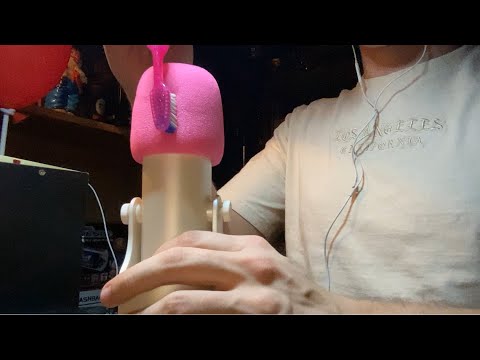 Brushing Pink Mic Cover with Pink Toothbrush (no talking)