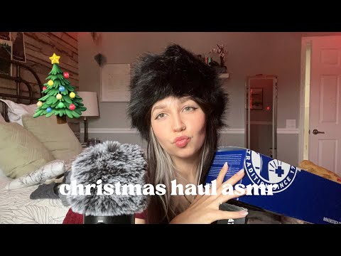 ASMR | christmas haul 🌲🤍 (tapping, scratching, + rambles)