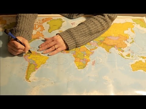 ASMR - World Map Tracing and Facts - Softly Spoken