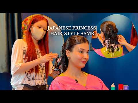 ASMR SHE IS THE MOST PERFECTIONIST HAIR STYLIST  (cinderella like hair, so pretty!!!)