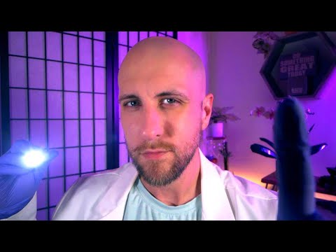 ASMR Relaxing Cranial Nerve Exam & Ear Cleaning