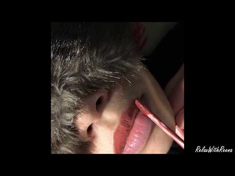 QUICK ASMR : PRETTY LIPS UP CLOSE Lipstick Application, Lip Scrub, Some Mouwff Sounds w. Whispers