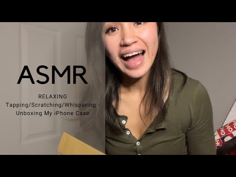 ASMR - RELAXING Tapping/Scratching/Whispering - Unboxing My iPhone Case