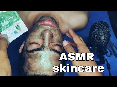 ASMR APLICADO: SKINCARE RELAXANTE NO MEU MARIDO 🧖🏻