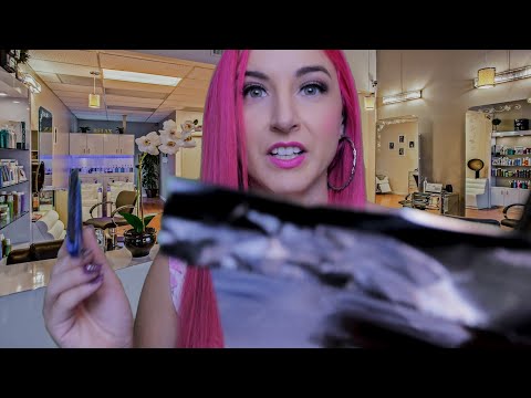 Hair salon stylist roleplay asmr (cut  color and personal attention