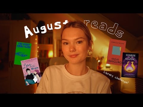 ASMR August Book Reviews☀️ Library Challenge Edition (binaural whispers, tapping)