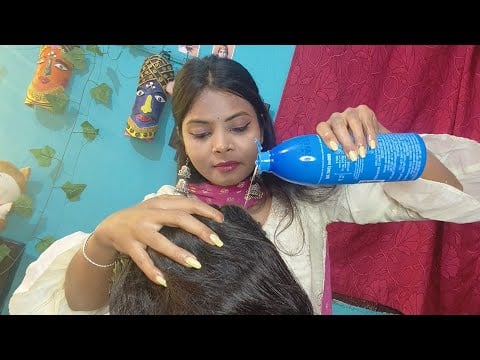Asmr heavy hair oil massage complete relaxation|