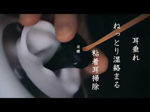 【ASMR 無言】耳垂れ？湿ってとっ散らかってるよ。ハミ毛・ハミ肉(皮膚)巻き込む奥までズズズ。粘着めなねっとりまとう湿絡んだシチュエーション的耳掃除