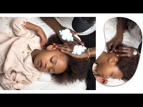 ASMR Oiling my toddlers dry scalp she looooovee it. 