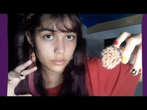 ASMR - passando a mão/pincel na tela!!