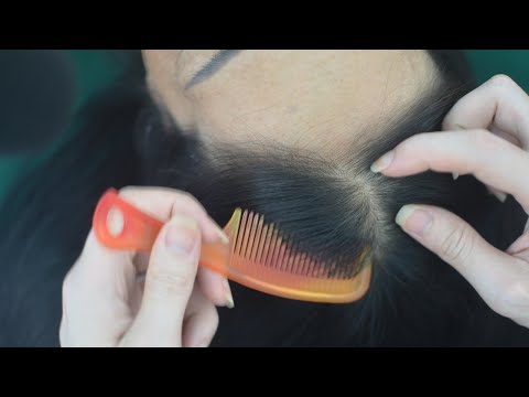 ASMR Hair Combing With Comb & Head Scratching Sounds, Relaxing For Relieve Stress