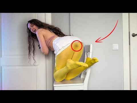 She Didn't Notice This... 😲 White Fishnets vs Yellow Tights Try On