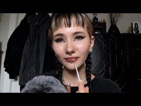 ASMR🖤 Lipgloss, Mouth Sounds, Whispers 