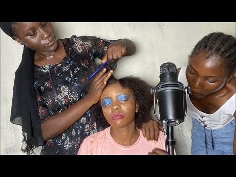 ASMR HALLOWEEN MAKEUP APPLICATION, SCALP SCRATCHING MASSAGE, BACK SCRATCHING, HAIR PLAY WITH GUM