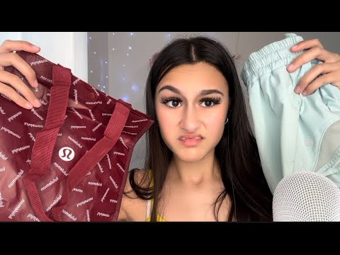 ASMR| RUDE Lululemon worker scans your ITEMS.. 😒