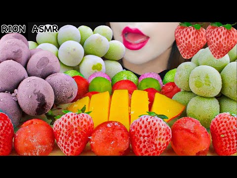 【ASMR】FROZEN FRUITS PARTY🍓❤️ FROZEN WATERMELON,MANGO,SHINE MUSCAT MUKBANG 먹방 EATING SOUNDS