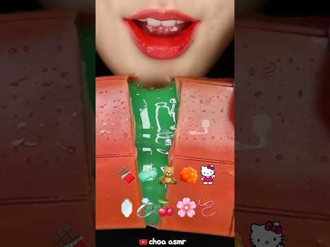 VERTICAL VIDEO FROZEN HARIBO JELLY ASMR FROZEN WAX CANDY HONEY JELLY ASMR EMOJI FOOD ASMR 🍫
