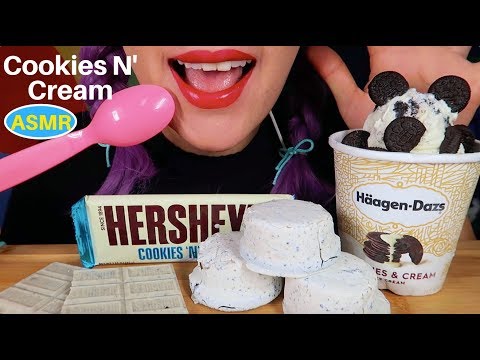 ASMR COOKIES N’ CREAM ICE CREAM+CHOCOLATE EATING SOUND |쿠키앤크림 아이스크림, 초콜릿 리얼사운드 먹방|CURIE.ASMR