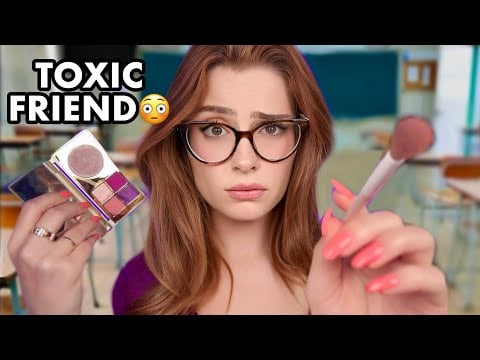 ASMR Toxic Friend Does Your Makeup in Class 🤭 ASMR School Makeover for Sleep 📚