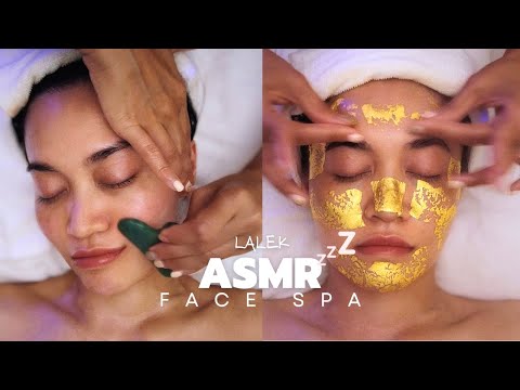 ASMR Facial Spa Lifting Massage - Gua Sha -  24K Gold Mask