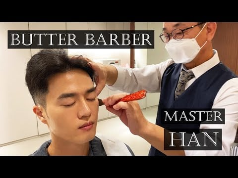 ASMR 한국의 프리미엄 클래식 바버 코스 | 버터바버 | Haircut & Head massage & Face shaving