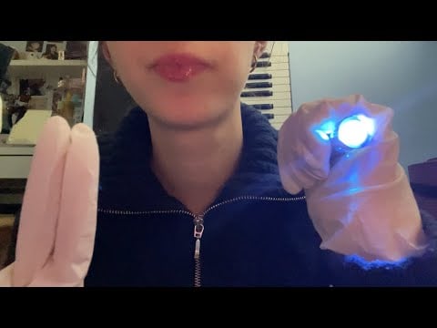 asmr cranial nerve exam (latex gloves)