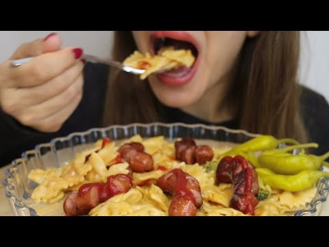 ASMR CREAMY FARFALLE PASTA WITH SAUSAGE / PEPERONI / MUKBANG / CREMA ASMR #asmr #mukbang #pasta