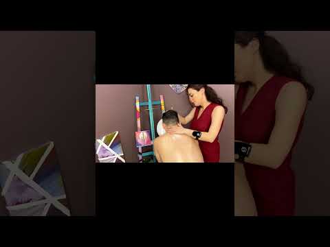 We relax with a chair massage