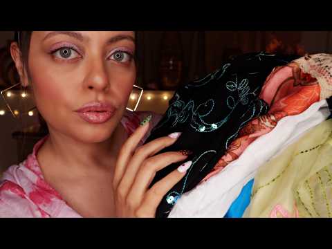 ASMR| CLOTHING HAUL Closet Revamp Show & Tell ~🌸Whimsy DEPOP Haul🌸~ (whispered, fabric sounds) PT.2
