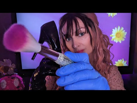 ASMR SLEEP OVER ROLE PLAY, MAKEUP, LATEX, BARBIE CHAT, GLOVES, AND GUM CHEWING, MULTIPLE TRIGGERS