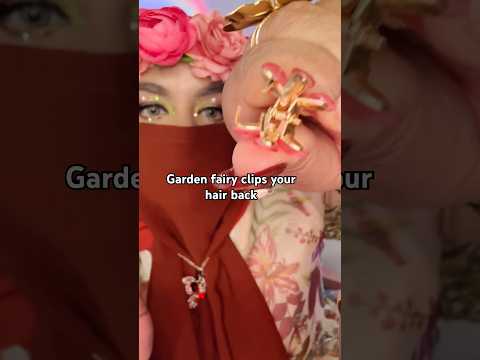Asmr garden fairy clips your hair back 🧚‍♀️🎀 #asmrshorts  #asmr #hairbrushing