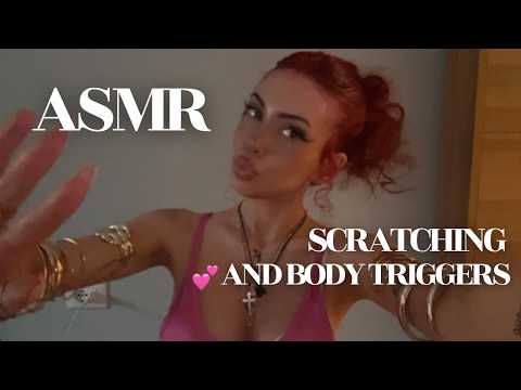 ₊˚⊹♡ ASMR - BODY TRIGGERS AND SCRATCHING (kisses, visual triggers)