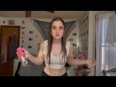 A Very Important Announcement (curly hair routine + hair brushing asmr) 