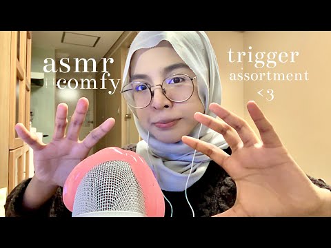 ASMR | comfy random triggers! 💙 (fluffy triggers, slime triggers, close-up whispers, tapping)