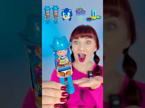 ASMR Blue Candy, Lollipops, Gummy, Spinner Candy  #mukbang #challenge