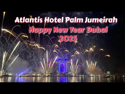 Dubai | Happy New Year 2025: Stunning Fireworks at Atlantis Hotel 🎆 | Fifty Dreams Vlogs