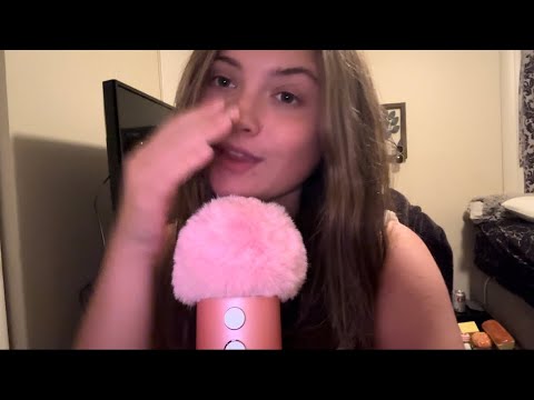 asmr | repeating “clickity click” “clickity clack” & fluffy mic scratching 🩷