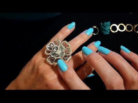 ASMR | Goodwill Ring Show & Tell w/Thunder & Rain (Whisper)