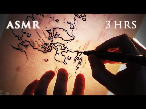 ASMR 3 hours Drawing 10 Maps on Light Table