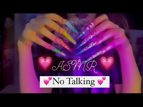 ASMR// Long Nail Tapping with Fluffy Mic {no talking}