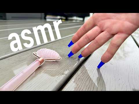 rainy day asmr - scratching, rolling, fast tapping in the wet outdoors
