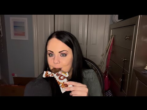 ASMR mukbang w/ Canadian Snacks❤️🤍❤️🤍 (Chewing, crinkling, tapping & tons of whispered rambles)