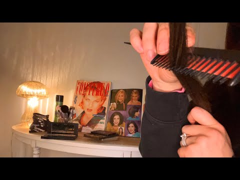 ASMR 90’s Beauty Salon (hair, makeup, eyebrows & realistic sounds)