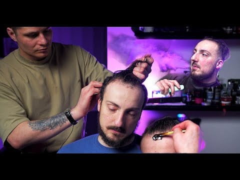 Мужская стрижка и стрижка бороды 2022 в барбершопе |  men's cut 2022